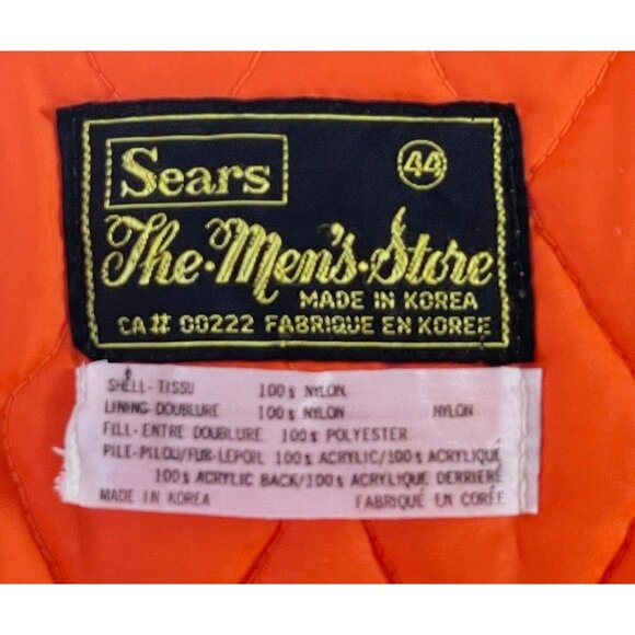 Vintage 1970s Sears Men's parka, grey hooded sportswear winter jacket, XL - Picture 9 of 10